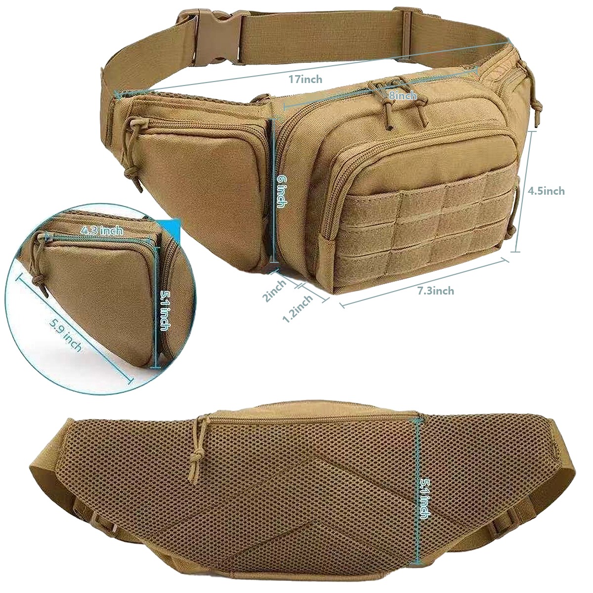 Sac banane tactique MOLLE pour - Edc Concealed Carry Fanny Pack avis et prix